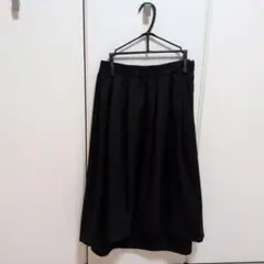 【グリーンレーベルリラクシング】濃紺 フレアスカート