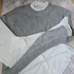 グレー ニットセーター Ｌサイズ