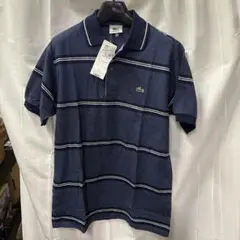 LACOSTE ネイビー ストライプ ポロシャツ サイズ3