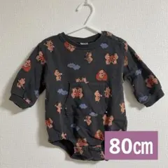 子豚柄　ハート柄　ロンパース　80 futafuta