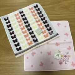 【お値下げしました】ハナエモリ タオルハンカチ 2枚セット