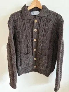 ケリーウーレンミルズ　アランネック カーディガン　サイズ36 ニット セーター