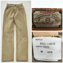イタリア製 ARMANI JEANS ベージュ デニム サイズ26 S程度