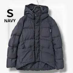 ジムフレックス コロンとしたダウンジャケット フード付き コクーン ネイビー S
