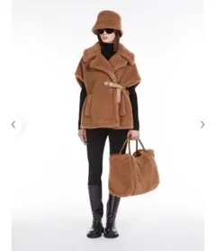 MaxMara♡ベルト付きポンチョコート♡カラーCACHA♡S/M - メルカリ