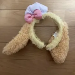 ウサギ耳カチューシャ ピンクリボン付き
