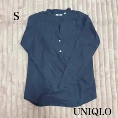 UNIQLO ドット柄 スキッパーシャツ 長袖 Sサイズ