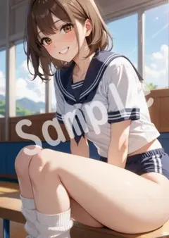 JK グラビア アニメファンアート A4 ポスター イラスト ★00285543