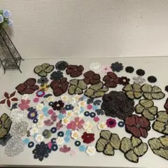 手編み多彩な花のモチーフセット