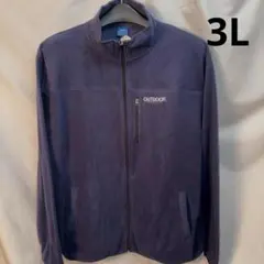 OUTDOOR フルジップ フリースジャケット ネイビー3L