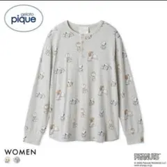 新品完売ジェラピケレディースPEANUTSオリジナルアート総柄ロング上下セット