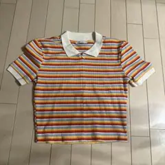 ZARA ストライプ ポロシャツ L