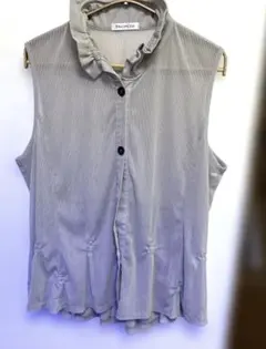 シースルー　ワイヤーフリル襟ベスト　ジレ