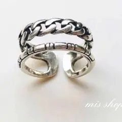 silver925 2연 체인링 실버 925 링 링