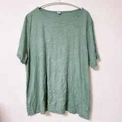 OLD NAVY グリーン 半袖 チュニック L ロング丈 無地 シンプル