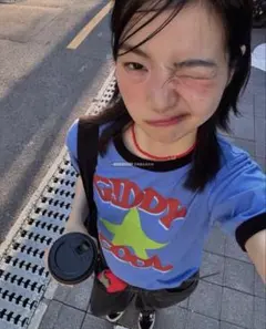 GIDDY COOL リンガーTシャツ ブルー