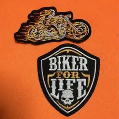 A2327 ゴーストライダー&Biker Life 刺繍ワッペン
