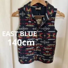 新品タグ付きEASTBLUE幾何学模様 ネイビー ベスト140cm匿名配送