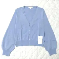 【購入後未使用】　To b. by agnes b.　カーディガン　水色　青　花のサムネイル