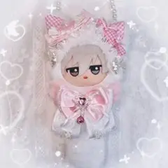 ぬい服 ちびぐるみ10cm可愛いレースリボンお姫様おすわり猫パール付き着せ替え服