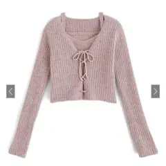 レースアップトップス×キャミニットアンサンブル[mb1577]