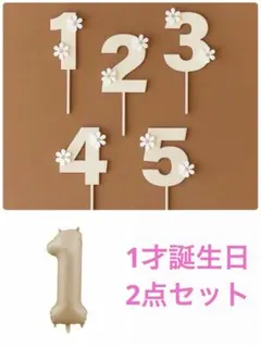 ケーキトッパー　レターバナー　ナンバー 1 ナンバーバルーン　ビックバルーン1歳