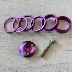 ステムキャップ コラムスペーサー ボルトセット パープル 紫 トップキャップのサムネイル