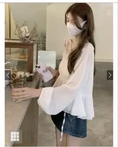 GRL シアーリボンカーディガンXキャミソールセットアップ[at1886]