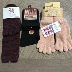 irodori 五本指ソックス 22-24cm 赤系