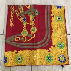 CELINE セリーヌ スカーフ 馬具モチーフ レッド