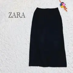 ザラ　ニットタイトスカート　ブラック　ミモレ丈　オフィスカジュアル　EUR Sのサムネイル