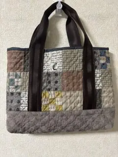 パッチワークキルティングトートバッグ