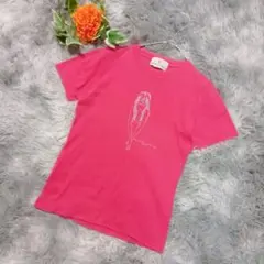 組曲 KUMIKYOKU ビビッドピンク プリント Tシャツ S2 コットン