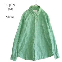 【LE JUN／ルジュン】長袖 シャツ　ギンガムチェック　メンズ　Mサイズ