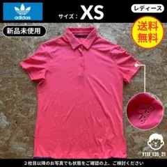 【アディダス】(XS)新品未使用：半袖ポロシャツ ゴルフウェア ピンク