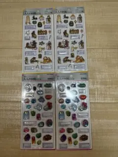 大人の図鑑シール 3D 古代エジプト編、鉱物編2を各2つセット　　計4枚セット