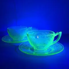 ウランガラス器 希少な青色 5枚 - メルカリ