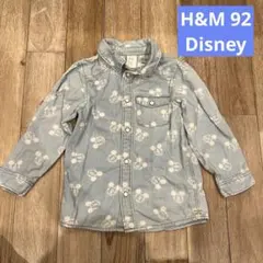 H&M ディズニー ミッキー柄 デニムシャツ 92／90-95目安