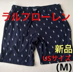 B497新品ラルフローレンMENSショートパンツ（M)半ズボン紺色ネービー総柄