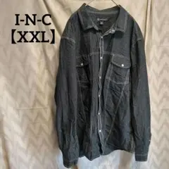 1点もの♬ I-N-C 【XXL】レディース ブラック デニムシャツ ラメ