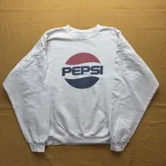 90s 00s PEPSI スウェット 白 USA 古着 ペプシ 企業 L