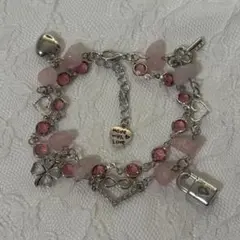ハートモチーフハンドメイドブレスレットY2Kフェアリーグランジウィッシュコア