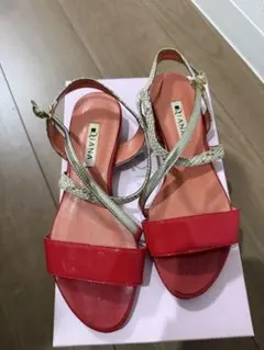 DIANA サンダル レッド パイソン柄 23.5cmのサムネイル