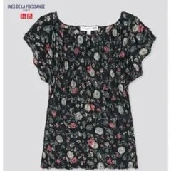 UNIQLO 新品 S シフォンツイストプリーツブラウス ブラック