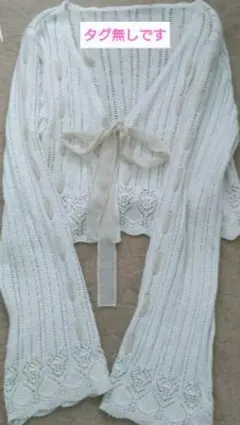 ♥ZARA♥♡♡リボンレース編みカーディガン【アイボリー】♡♡