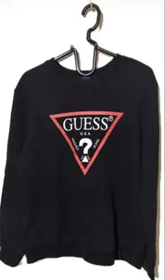 M*n様 GUESS スウェット 黒 L ビッグロゴ オーバーサイズ ストリート
