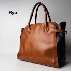 希少絶版 Ryu トートバッグ ビジネス 2way A4 本革 レザー ブラック 