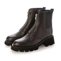 【LANVIN】フロントジップショートブーツ(ダークブラウン)☆美品のサムネイル