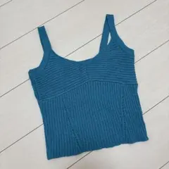 GU リブニットキャミソール ブルー Mサイズ
