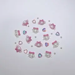 マイメロ シナモン ラメ入り ネイルパーツ